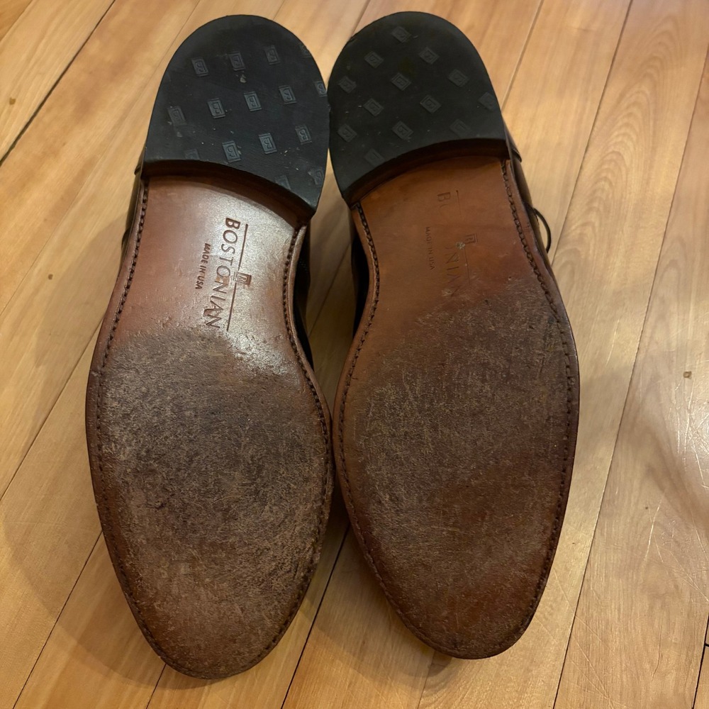 Bostonian Classics Mens Black Leather Cap Toe Oxford Shoes Made in USA 9.5 D/B - Picture 7 of 7
